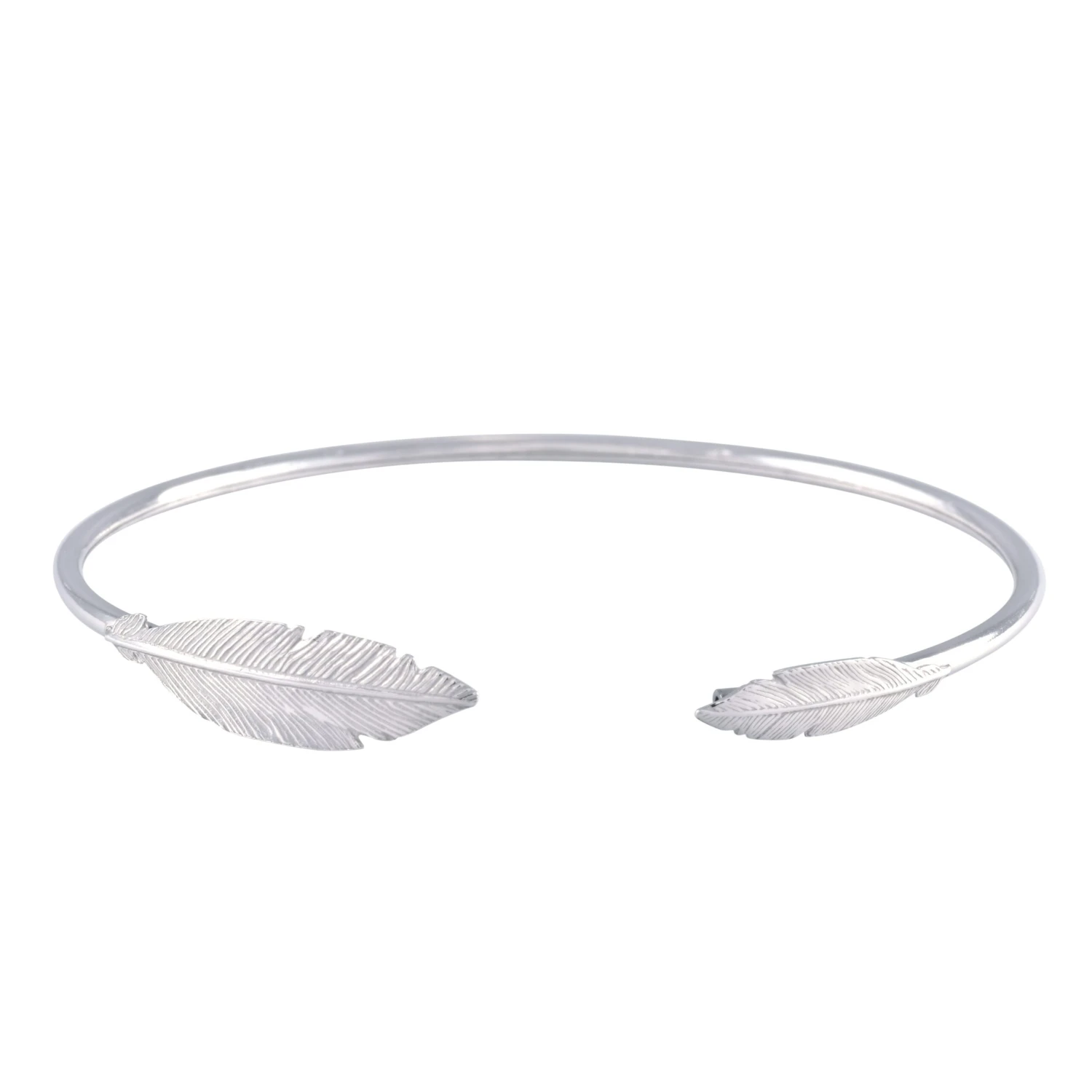 Chisholm Hunter Silver Double Feather Torque Bangle 3 Chisholm Hunter Silver Double Feather Torque Bangle