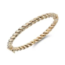 Chisholm Hunter Sterling Silver Yellow Gold Plated Rope Twist Bangle