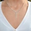 Chisholm Hunter Silver Cubic Zirconia Marquise Statement Necklet