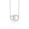 Chisholm Hunter Silver Cubic Zirconia Double Circle Necklace -Chisholm Hunter 4 130 01 0056