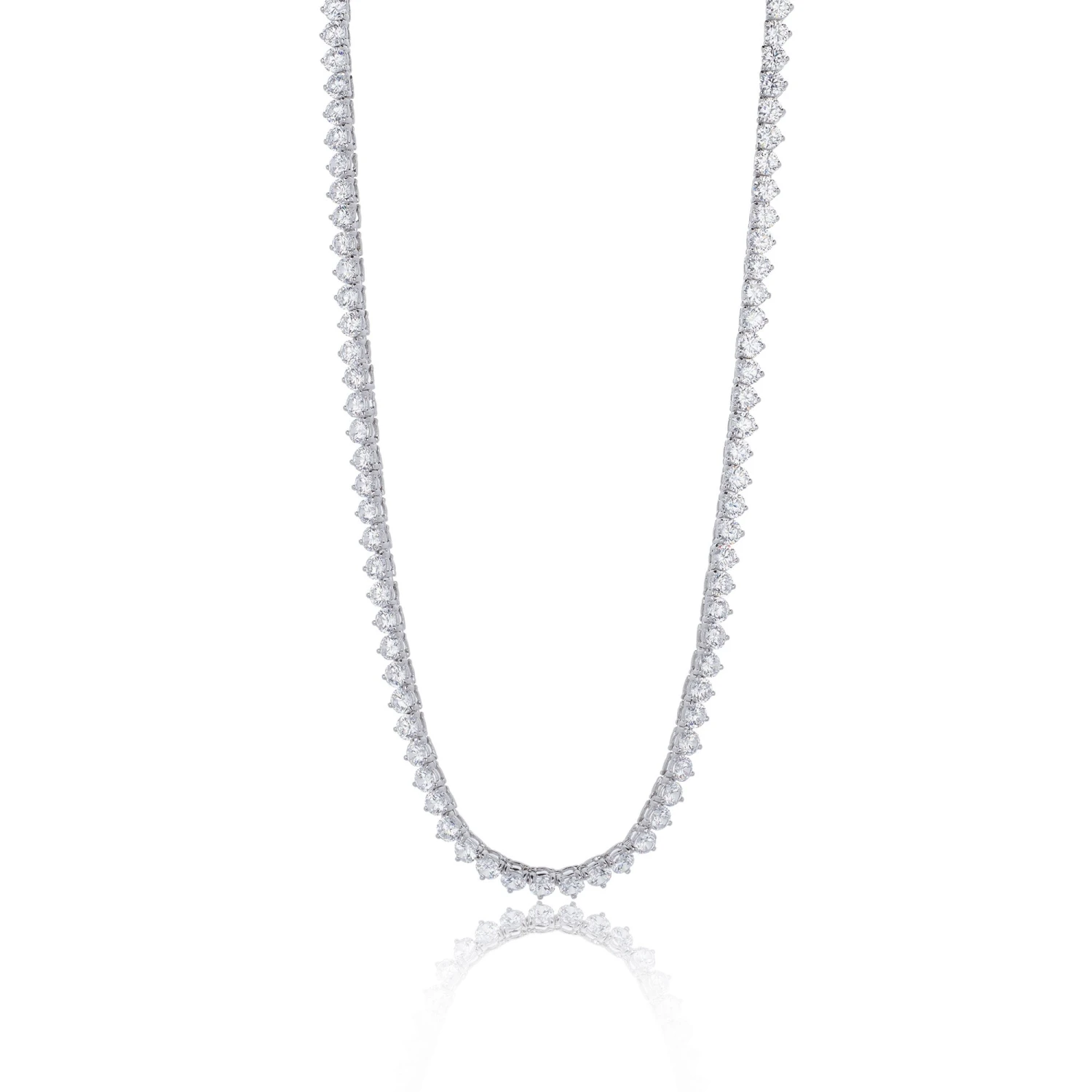 Chisholm Hunter Silver Cubic Zirconia Tennis Necklace 3 Chisholm Hunter Silver Cubic Zirconia Tennis Necklace