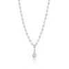 Chisholm Hunter Silver Pear Cut Cubic Zirconia Drop Necklace -Chisholm Hunter 4 130 01 0061