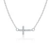 Chisholm Hunter Sterling Silver Cubic Zirconia Horizontal Cross Necklace -Chisholm Hunter 4 130 01 0064 hero
