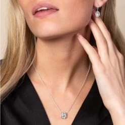 Chisholm Hunter Silver White Cubic Zirconia Octagon Necklace -Chisholm Hunter 4 130 01 0067 ls 1 1