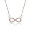 Chisholm Hunter Sterling Silver Rose Gold Plated Infinity Cubic Zirconia Necklace