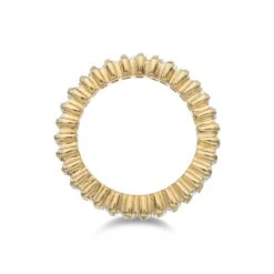 Chisholm Hunter Sterling Silver Yellow Gold Plated Rectangular Cubic Zirconia Ring -Chisholm Hunter 4 134 10 0081c