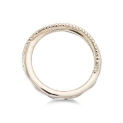 Chisholm Hunter Sterling Silver Yellow Gold Plated Textured Bead Crossover Ring -Chisholm Hunter 4 139 01 0003c