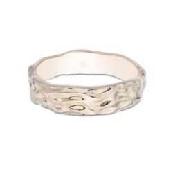 Chisholm Hunter Sterling Silver Yellow Gold Plated Textured Ring -Chisholm Hunter 4 139 01 0005b