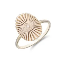 Chisholm Hunter Sterling Silver Yellow Gold Plated Oval Fan Ring