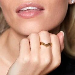Chisholm Hunter Yellow Gold Plated Wish Bone Ring -Chisholm Hunter 4 139 01 0025 on 1 1