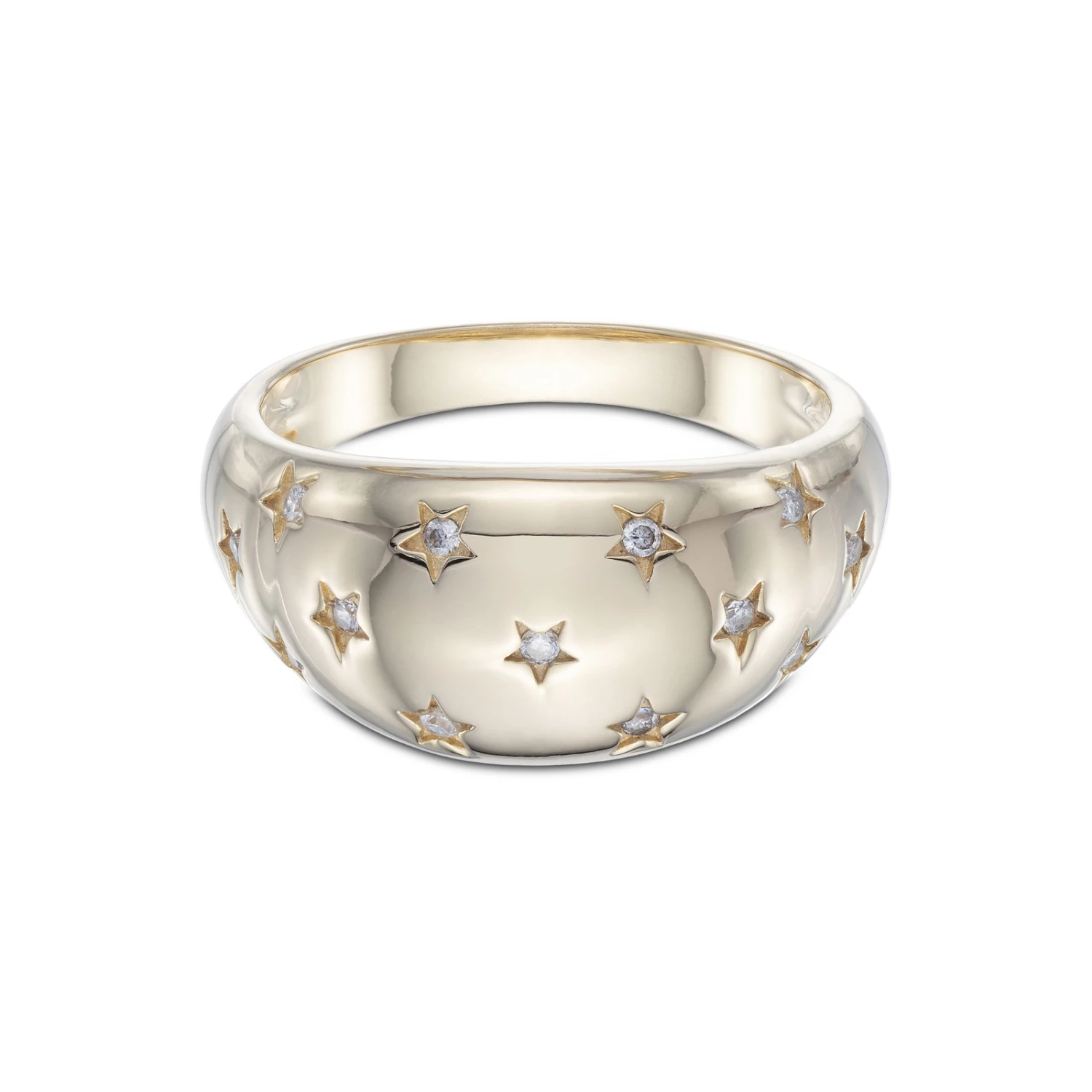 Chisholm Hunter Yellow Gold Plated Cubic Zirconia Domed Star Ring 5 Chisholm Hunter Yellow Gold Plated Cubic Zirconia Domed Star Ring - Image 3