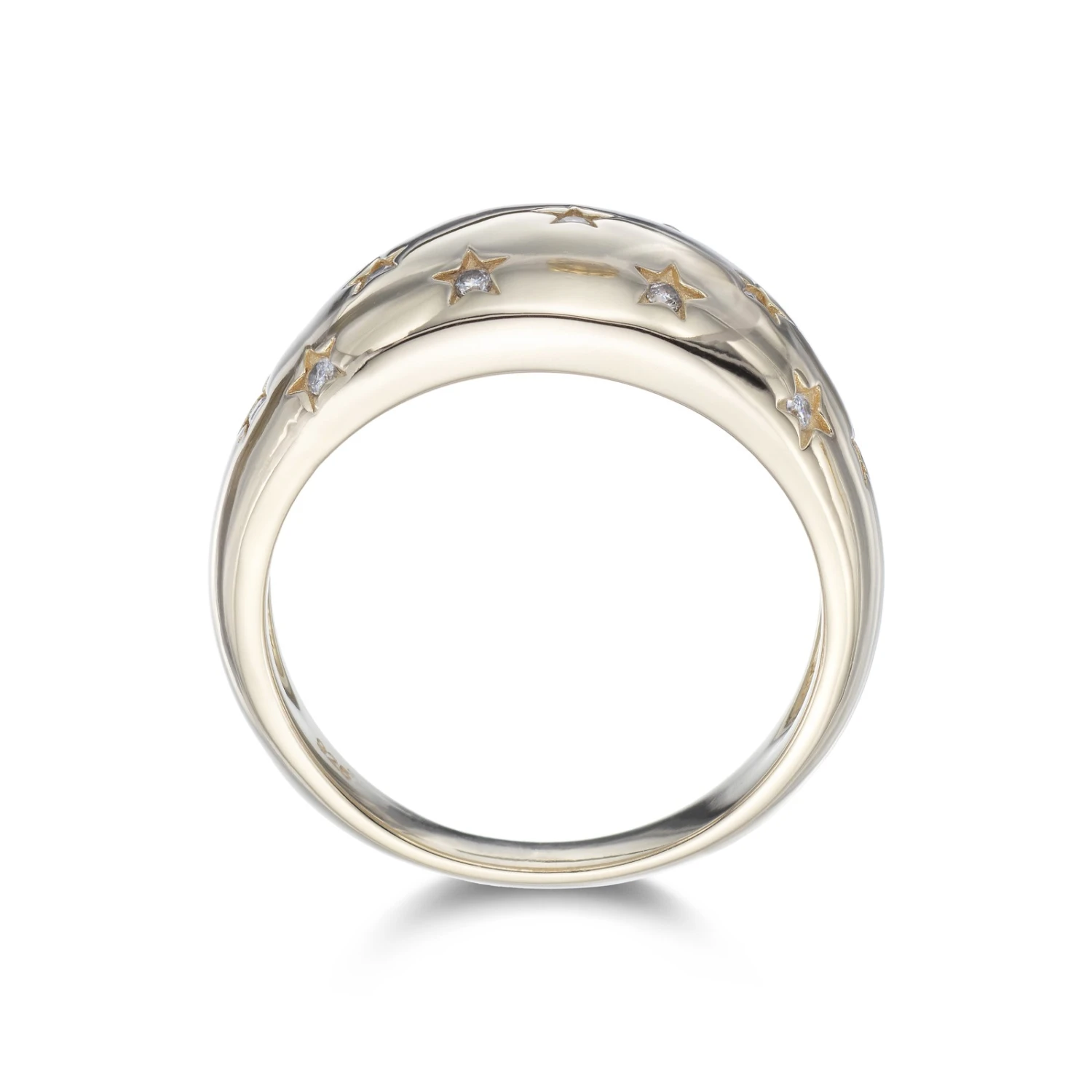 Chisholm Hunter Yellow Gold Plated Cubic Zirconia Domed Star Ring 6 Chisholm Hunter Yellow Gold Plated Cubic Zirconia Domed Star Ring - Image 4