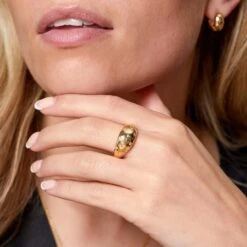 Chisholm Hunter Yellow Gold Plated Cubic Zirconia Domed Star Ring 12 Chisholm Hunter Yellow Gold Plated Cubic Zirconia Domed Star Ring -Chisholm Hunter 4 139 01 0048 om 1 1