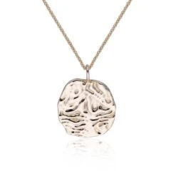 Chisholm Hunter Sterling Silver Yellow Gold Plated Textured Pendant