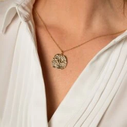 Chisholm Hunter Sterling Silver Yellow Gold Plated Textured Pendant -Chisholm Hunter 4 139 02 0001 1