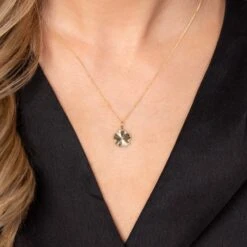 Chisholm Hunter Yellow Gold Plated Textured Flower Pendant Necklace 8 Chisholm Hunter Yellow Gold Plated Textured Flower Pendant Necklace -Chisholm Hunter 4 139 02 0004 om 1 1