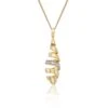 Chisholm Hunter Yellow Gold Plated Cubic Zirconia Spiral Drop Pendant