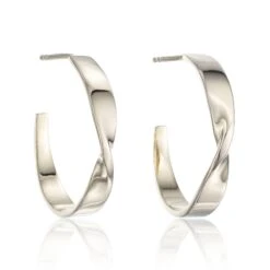 Chisholm Hunter Yellow Gold Plated Twisted Hoop Earrings