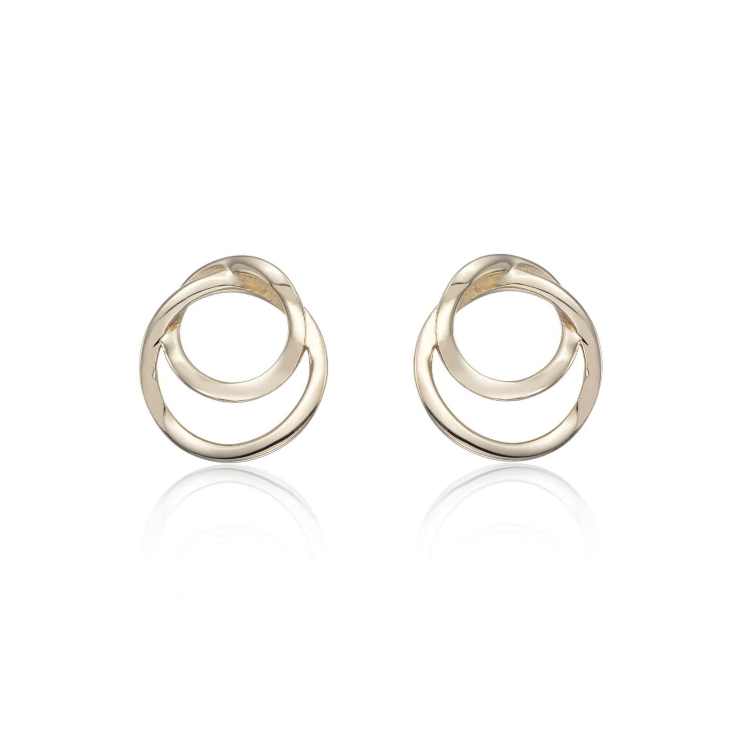 Chisholm Hunter Yellow Gold Plated Double Circle Earrings 3 Chisholm Hunter Yellow Gold Plated Double Circle Earrings