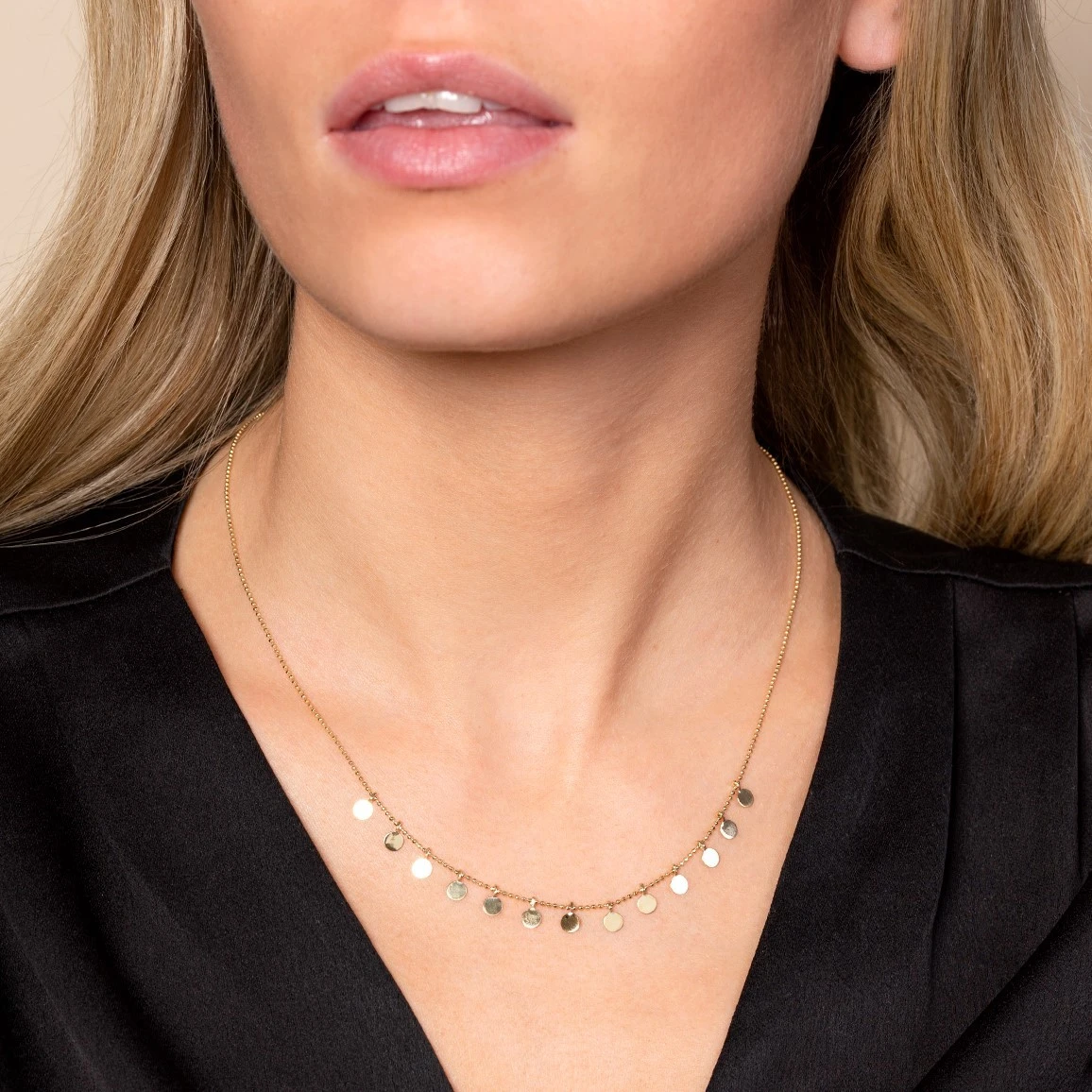 Chisholm Hunter Yellow Gold Plated Multi-Disc Necklace 5 Chisholm Hunter Yellow Gold Plated Multi-Disc Necklace - Image 3