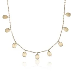 Chisholm Hunter Yellow Gold Plated Brushed Station Necklet