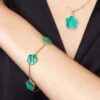 Chisholm Hunter Silver 3 Micron Yellow Gold Plated Malachite Flower Bracelet 1 Chisholm Hunter Silver 3 Micron Yellow Gold Plated Malachite Flower Bracelet -Chisholm Hunter 4 139 05 0003 on 1 1