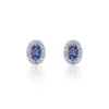 Chisholm Hunter 9ct White Gold Diamond 0.23ct And Tanzanite Halo Earrings