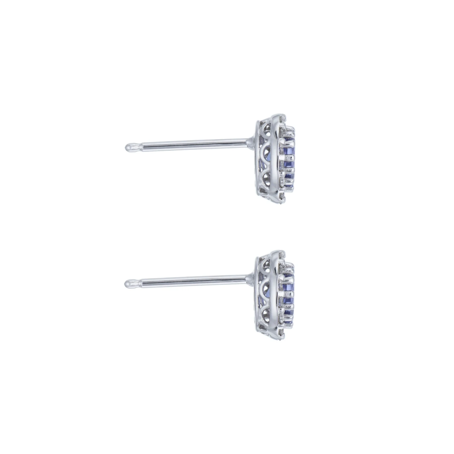 Chisholm Hunter 9ct White Gold Diamond 0.10ct And Sapphire Earrings 5 Chisholm Hunter 9ct White Gold Diamond 0.10ct And Sapphire Earrings - Image 3