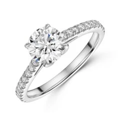 Chisholm Hunter Platinum Lab Grown 1.00ct Round Brilliant Diamond Shoulders Ring