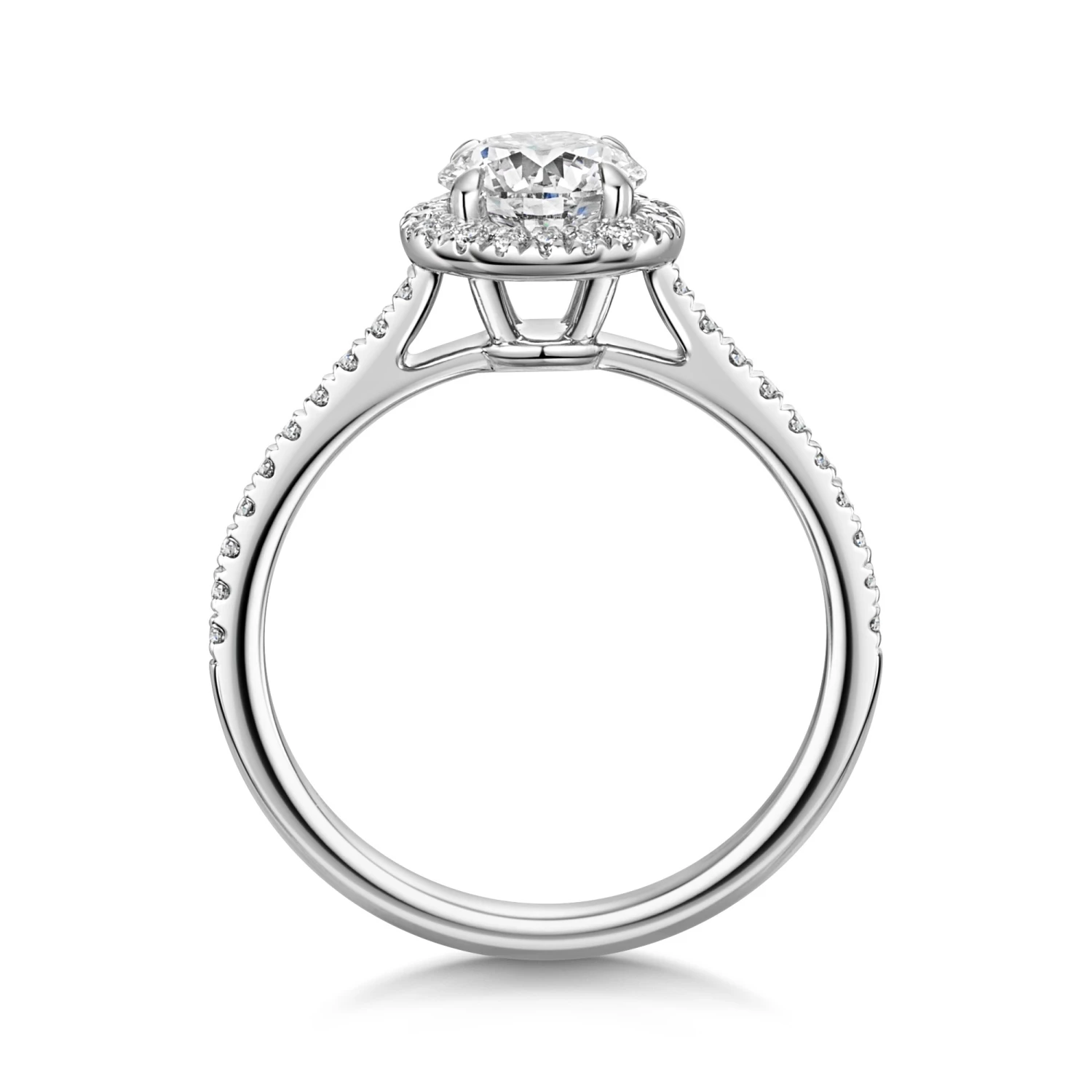 Chisholm Hunter Platinum Lab Grown 1.00ct Round Brilliant Diamond Halo Shoulders Ring 6 Chisholm Hunter Platinum Lab Grown 1.00ct Round Brilliant Diamond Halo Shoulders Ring - Image 4