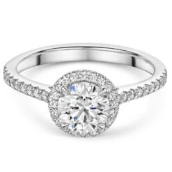 Chisholm Hunter Platinum Lab Grown 1.00ct Round Brilliant Diamond Halo Shoulders Ring 9 Chisholm Hunter Platinum Lab Grown 1.00ct Round Brilliant Diamond Halo Shoulders Ring -Chisholm Hunter 61 01 01 0009