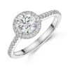 Chisholm Hunter Platinum Lab Grown 1.00ct Round Brilliant Diamond Halo Shoulders Ring