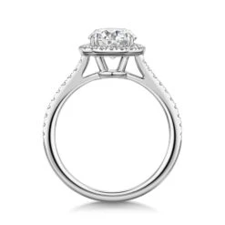 Chisholm Hunter Platinum Lab Grown 1.50ct Round Brilliant Diamond Halo Shoulders Ring -Chisholm Hunter 61 01 01 0010 2