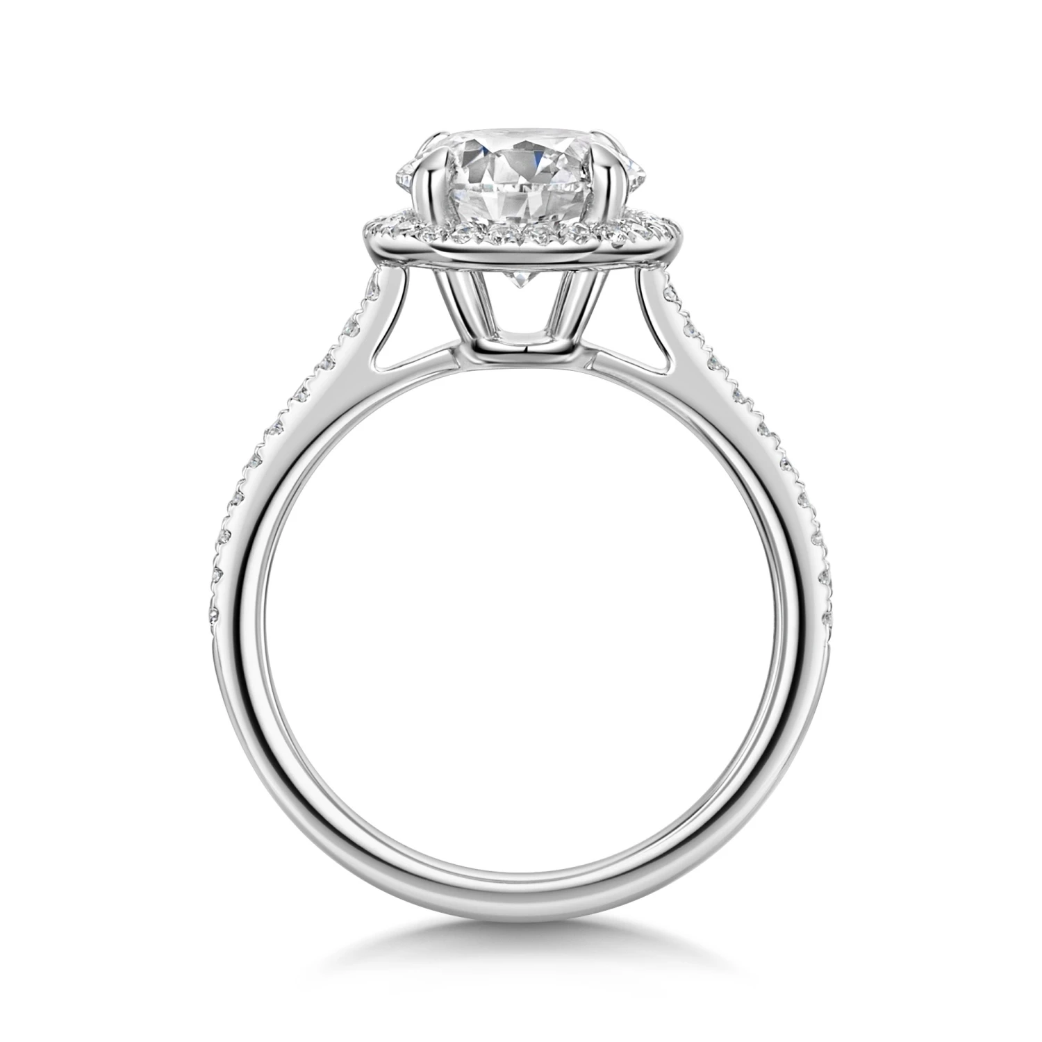 Chisholm Hunter Platinum Lab Grown 2.00ct Round Brilliant Diamond Halo Shoulders Ring 6 Chisholm Hunter Platinum Lab Grown 2.00ct Round Brilliant Diamond Halo Shoulders Ring - Image 4