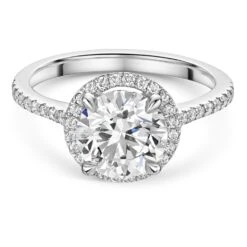 Chisholm Hunter Platinum Lab Grown 2.00ct Round Brilliant Diamond Halo Shoulders Ring 9 Chisholm Hunter Platinum Lab Grown 2.00ct Round Brilliant Diamond Halo Shoulders Ring -Chisholm Hunter 61 01 01 0011 1