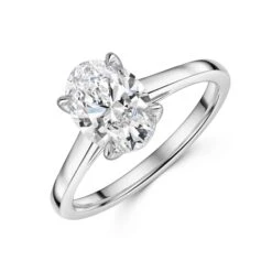 Chisholm Hunter Platinum Lab Grown 2.00ct Oval Diamond Solitaire Ring