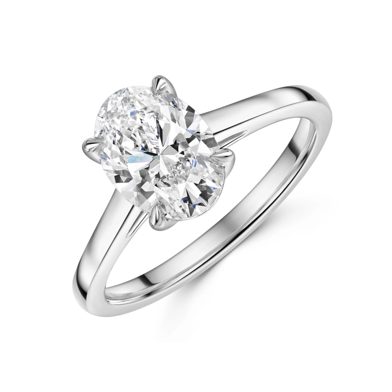 Chisholm Hunter Platinum Lab Grown 2.00ct Oval Diamond Solitaire Ring 3 Chisholm Hunter Platinum Lab Grown 2.00ct Oval Diamond Solitaire Ring