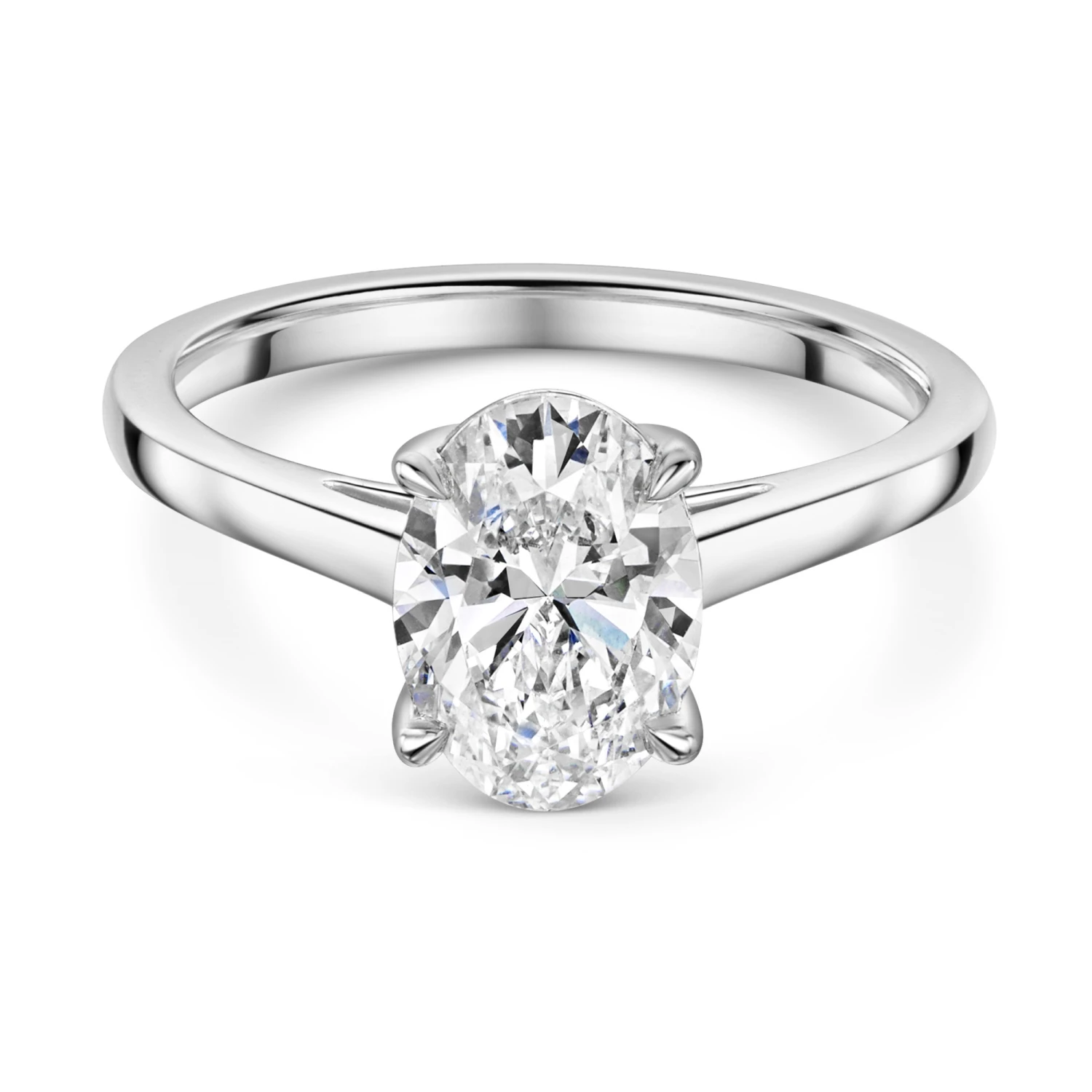 Chisholm Hunter Platinum Lab Grown 2.00ct Oval Diamond Solitaire Ring 5 Chisholm Hunter Platinum Lab Grown 2.00ct Oval Diamond Solitaire Ring - Image 3