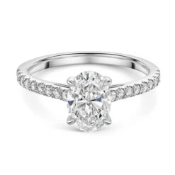 Chisholm Hunter Platinum Lab Grown 1.50ct Oval Diamond Shoulders Ring 9 Chisholm Hunter Platinum Lab Grown 1.50ct Oval Diamond Shoulders Ring -Chisholm Hunter 61 01 03 0005