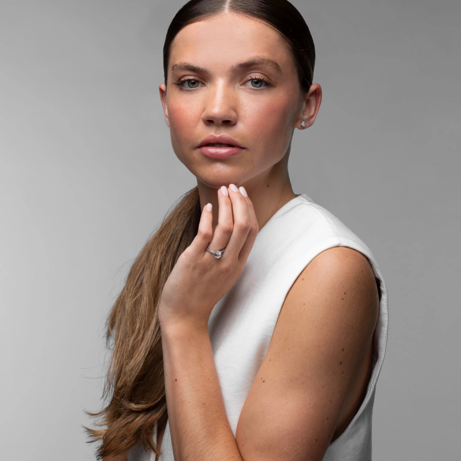 Chisholm Hunter Platinum Lab Grown 1.50ct Oval Diamond Shoulders Ring 7 Chisholm Hunter Platinum Lab Grown 1.50ct Oval Diamond Shoulders Ring - Image 5