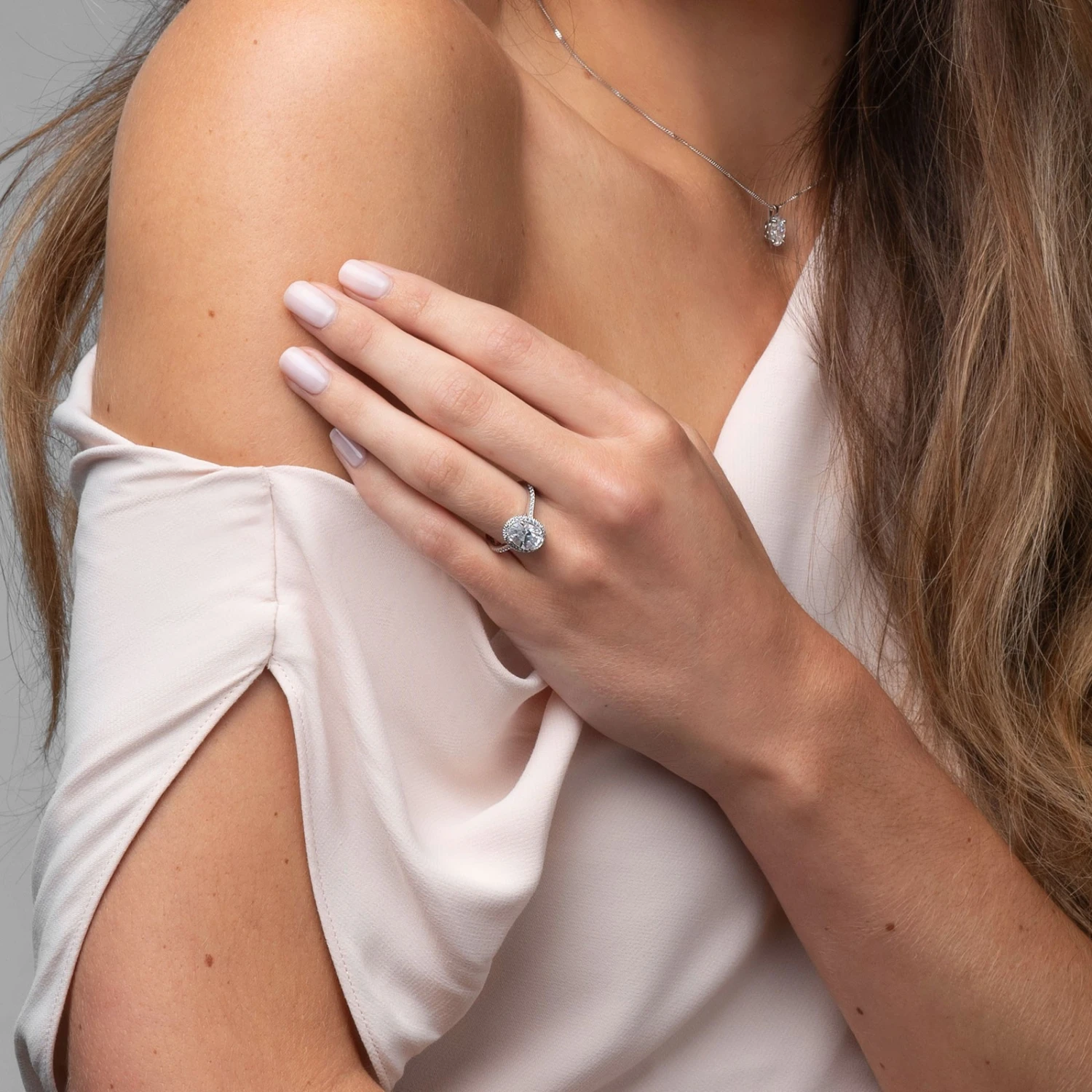 Chisholm Hunter Platinum Lab Grown 2.00ct Oval Diamond Halo Shoulders Ring 4 Chisholm Hunter Platinum Lab Grown 2.00ct Oval Diamond Halo Shoulders Ring - Image 2