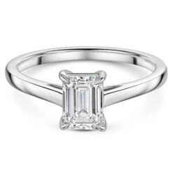Chisholm Hunter Platinum Lab Grown 1.00ct Emerald Diamond Solitaire Ring -Chisholm Hunter 61 01 04 0001