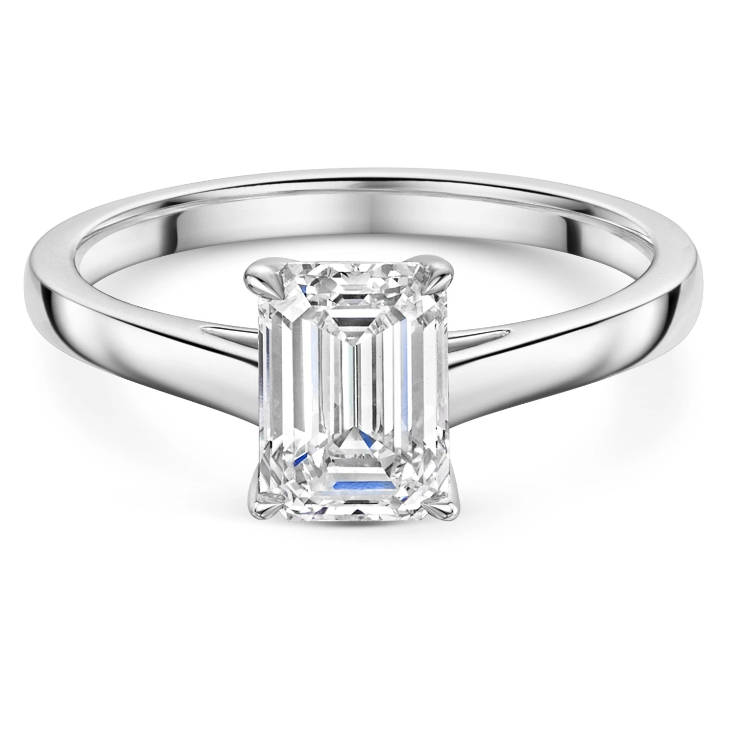 Chisholm Hunter Platinum Lab Grown 1.50ct Emerald Diamond Solitaire Ring 5 Chisholm Hunter Platinum Lab Grown 1.50ct Emerald Diamond Solitaire Ring - Image 3