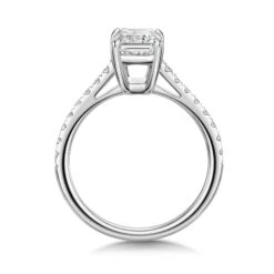 Chisholm Hunter Platinum Lab Grown 2.00ct Emerald Diamond Shoulders Ring -Chisholm Hunter 61 01 04 0006 2