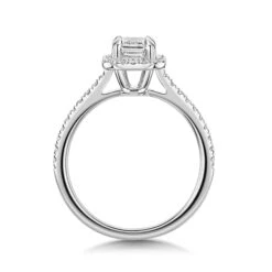 Chisholm Hunter Platinum Lab Grown 1.00ct Emerald Diamond Shoulders Halo Ring -Chisholm Hunter 61 01 04 0008 2