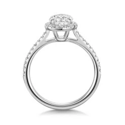 Chisholm Hunter Platinum Lab Grown 1.50ct Emerald Diamond Shoulders Halo -Chisholm Hunter 61 01 04 0009 2