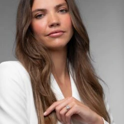 Chisholm Hunter Platinum Lab Grown 1.50ct Emerald Diamond Shoulders Halo -Chisholm Hunter 61 01 04 0009 ls