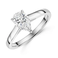 Chisholm Hunter Platinum Lab Grown 1.00ct Pear Diamond Solitaire Ring