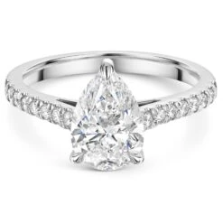 Chisholm Hunter Platinum Lab Grown 2.00ct Pear Diamond Shoulders Ring -Chisholm Hunter 61 01 05 0006