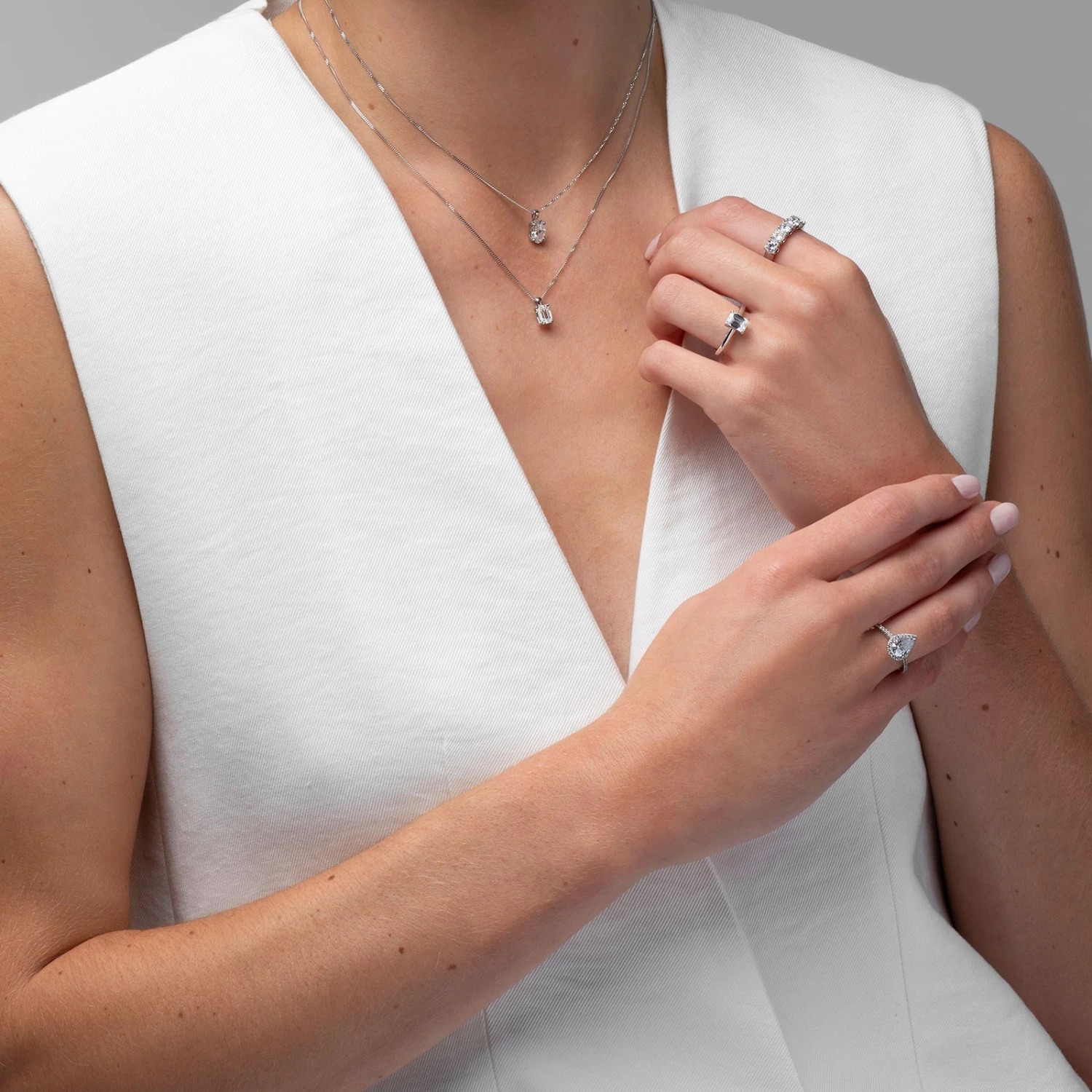 Chisholm Hunter Platinum Lab Grown 1.00ct Pear Diamond Halo Shoulders 1.25tw 4 Chisholm Hunter Platinum Lab Grown 1.00ct Pear Diamond Halo Shoulders 1.25tw - Image 2